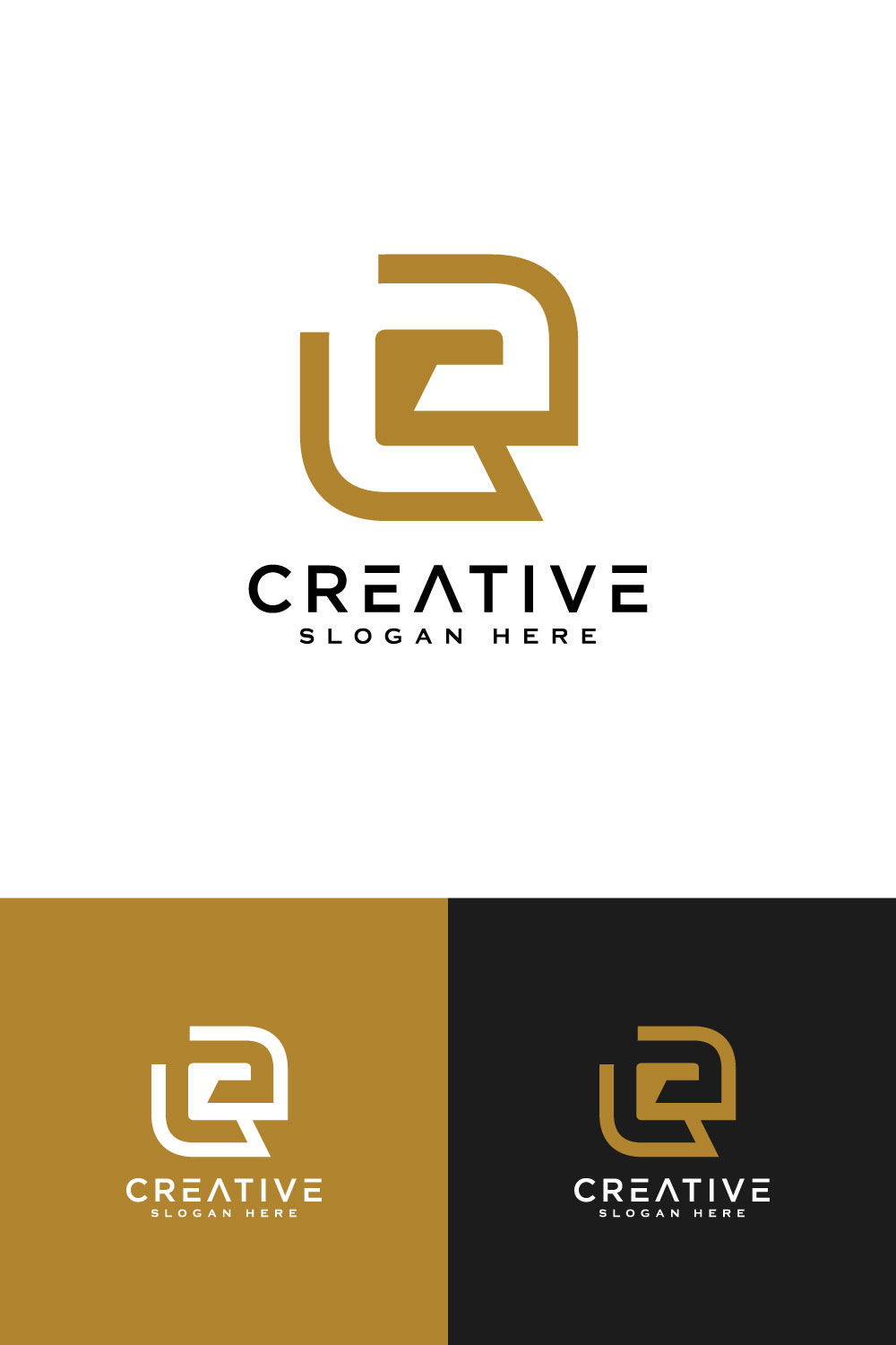 Initial Letter E Logo Design pinterest image.