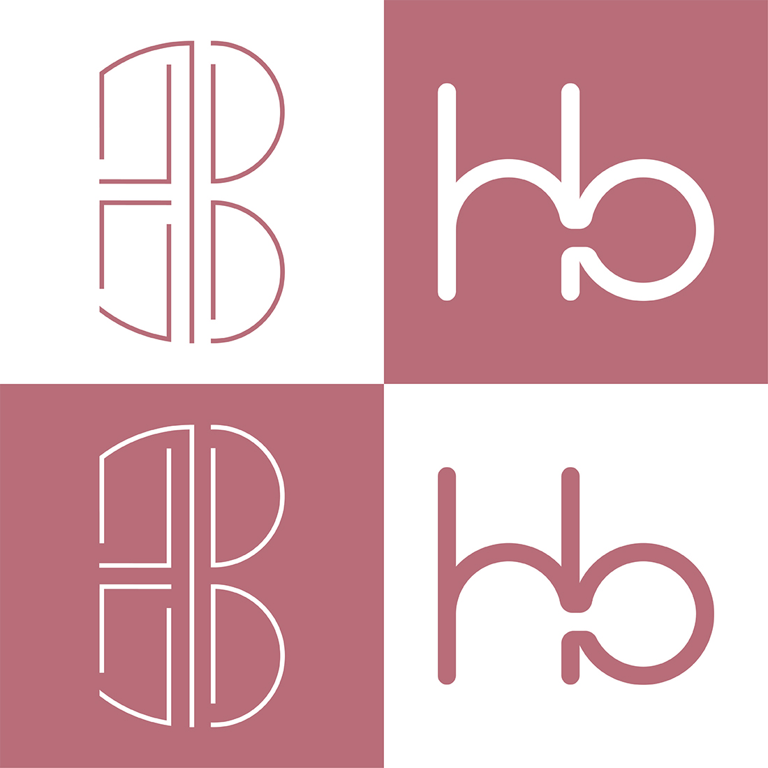 Pair of Letters HB logo example.