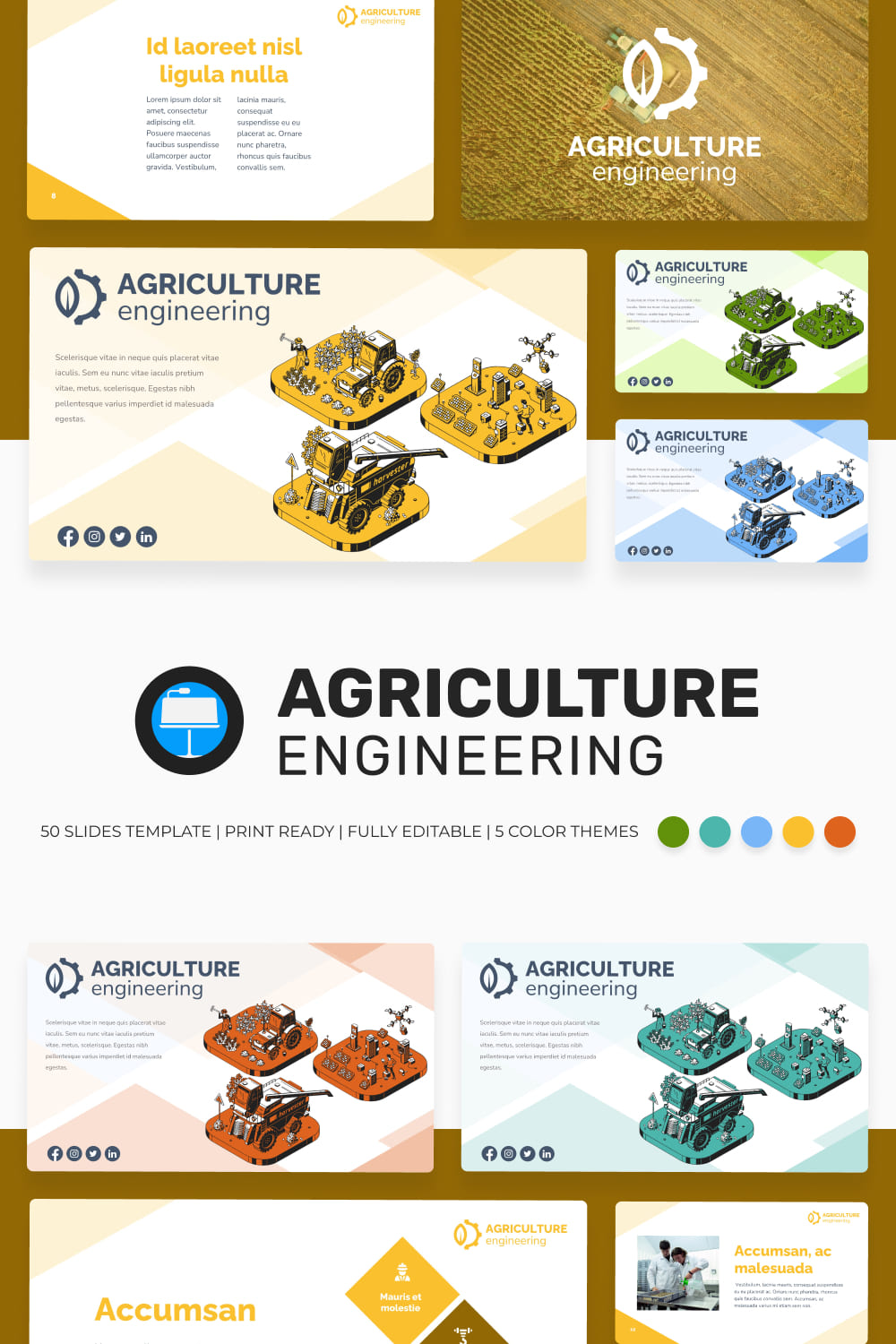 Cool yellow agriculture template.