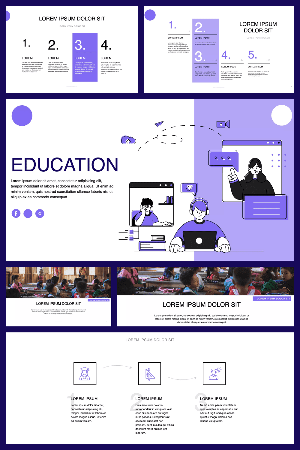 Education Presentation: 50 Slides PPTX, KEY, Google Slides.