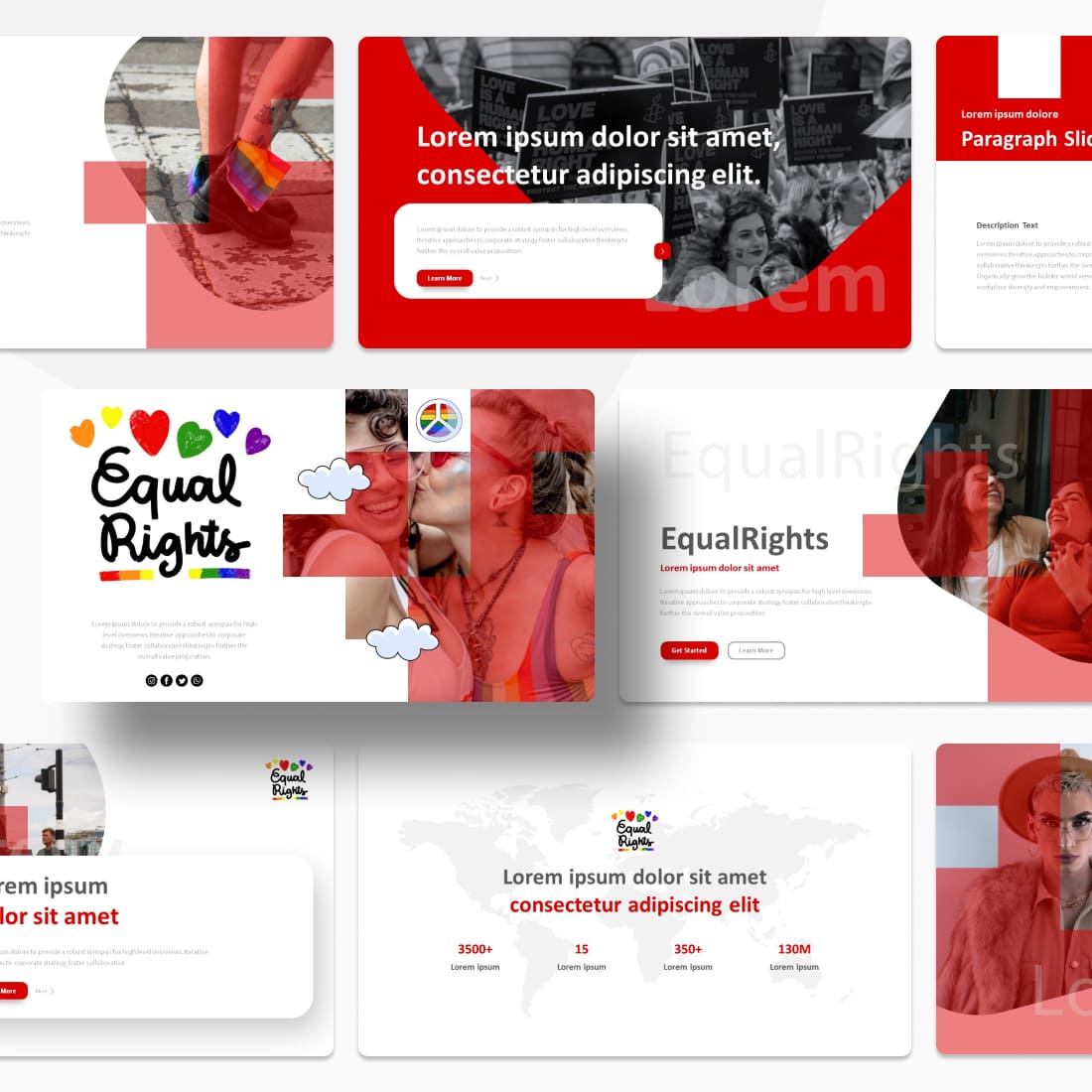 Equal Rights PowerPoint Template cover.