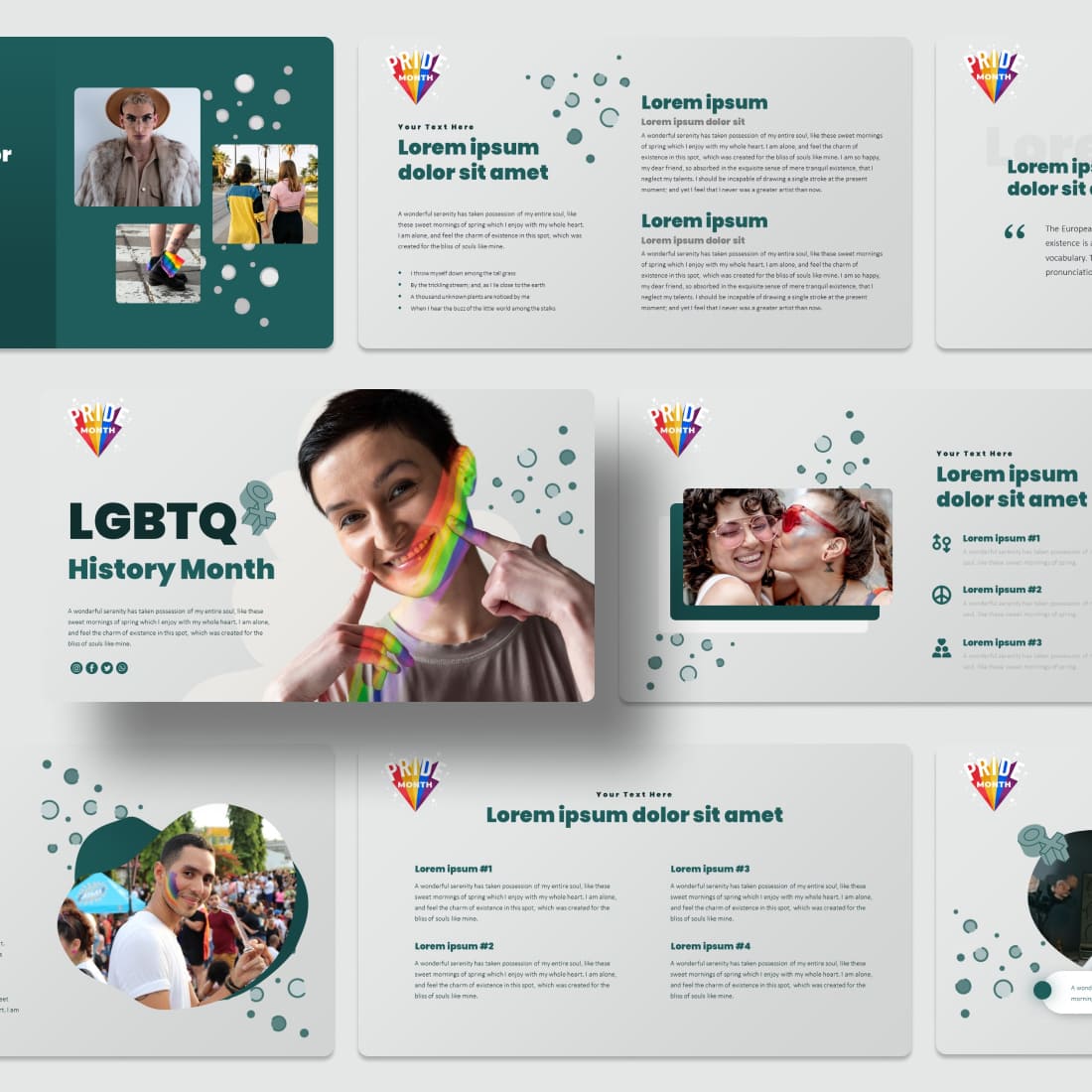 LGBTQ History Month Google Slides Theme cover.