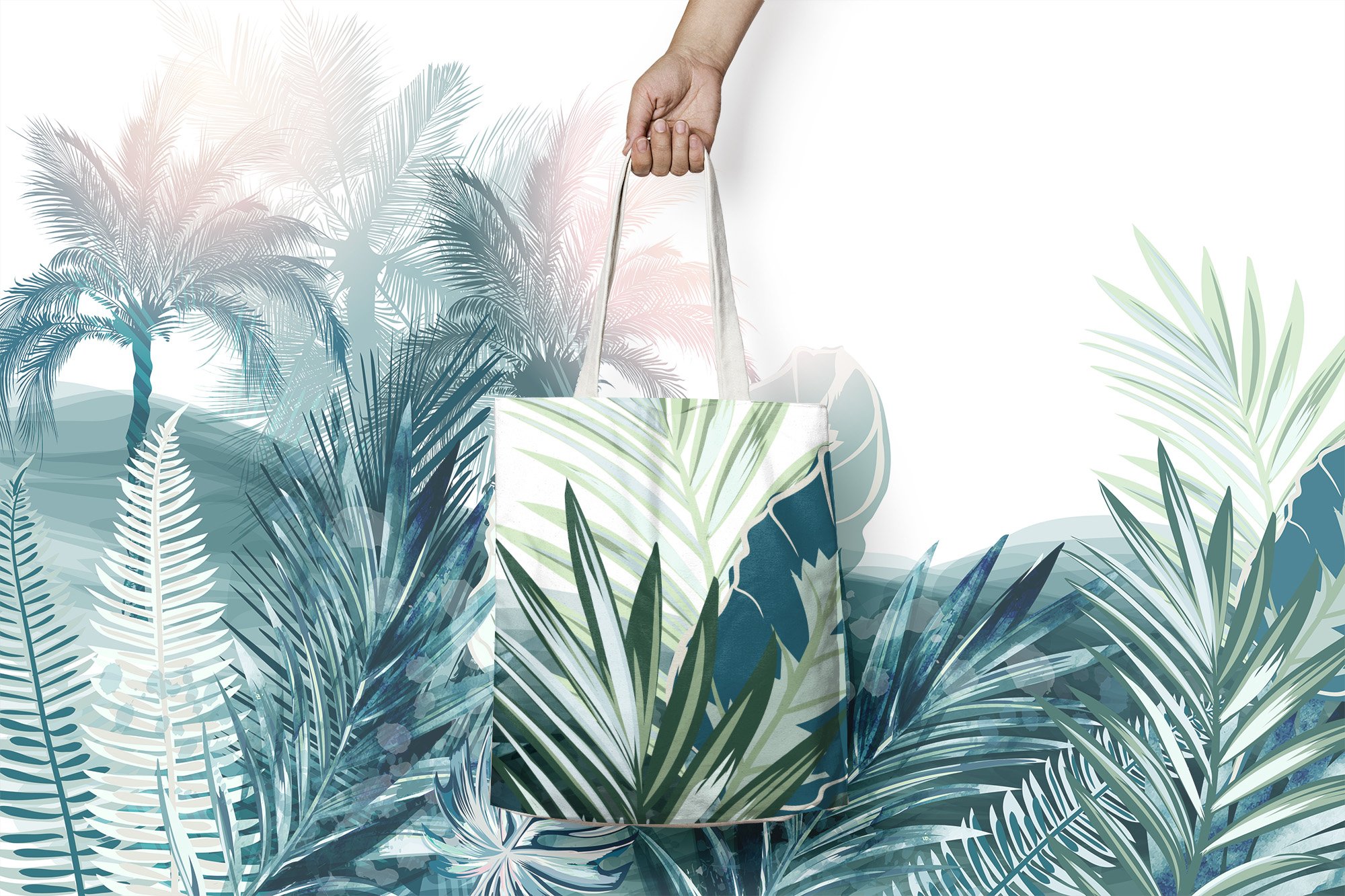 Eco bag with a palm.