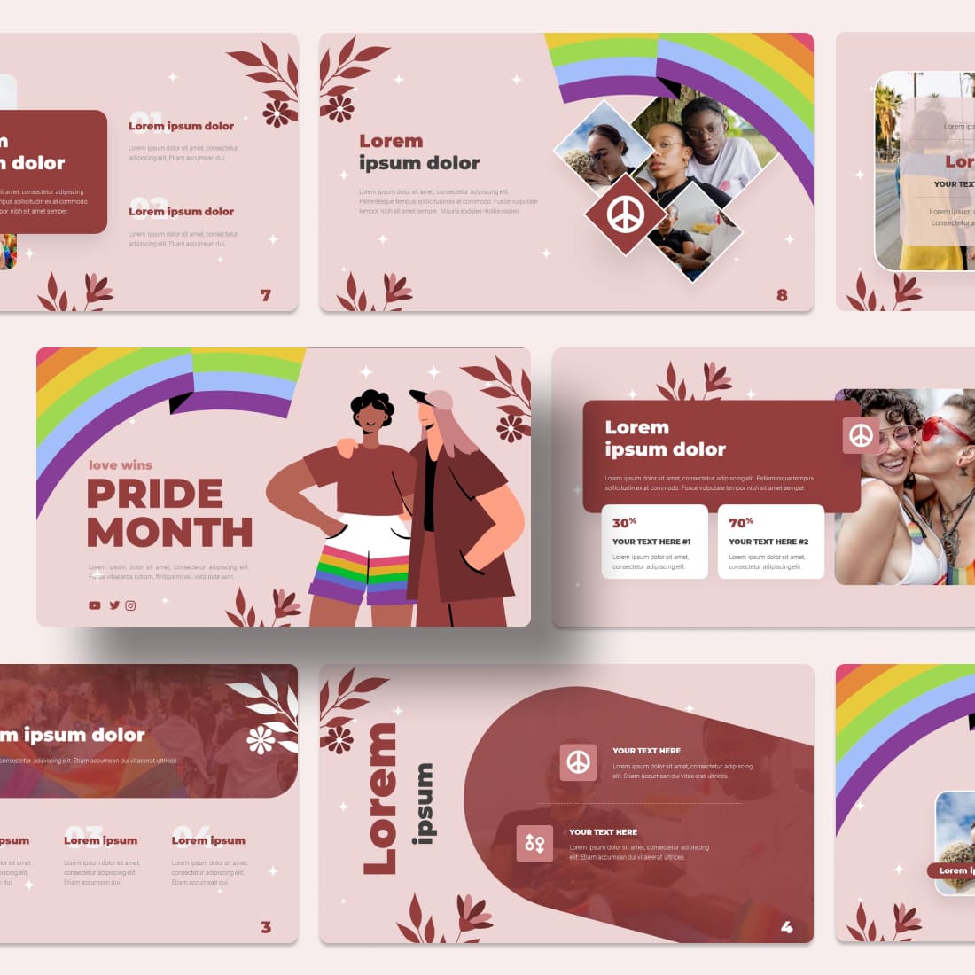 Pride Month LGBTQ Presentation Template cover.