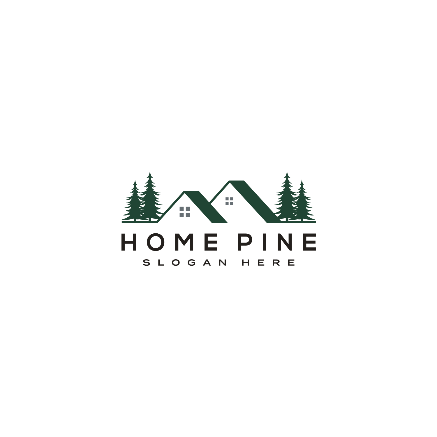 3.3 1Set of Home Pine Tree Logo Vector Design Template