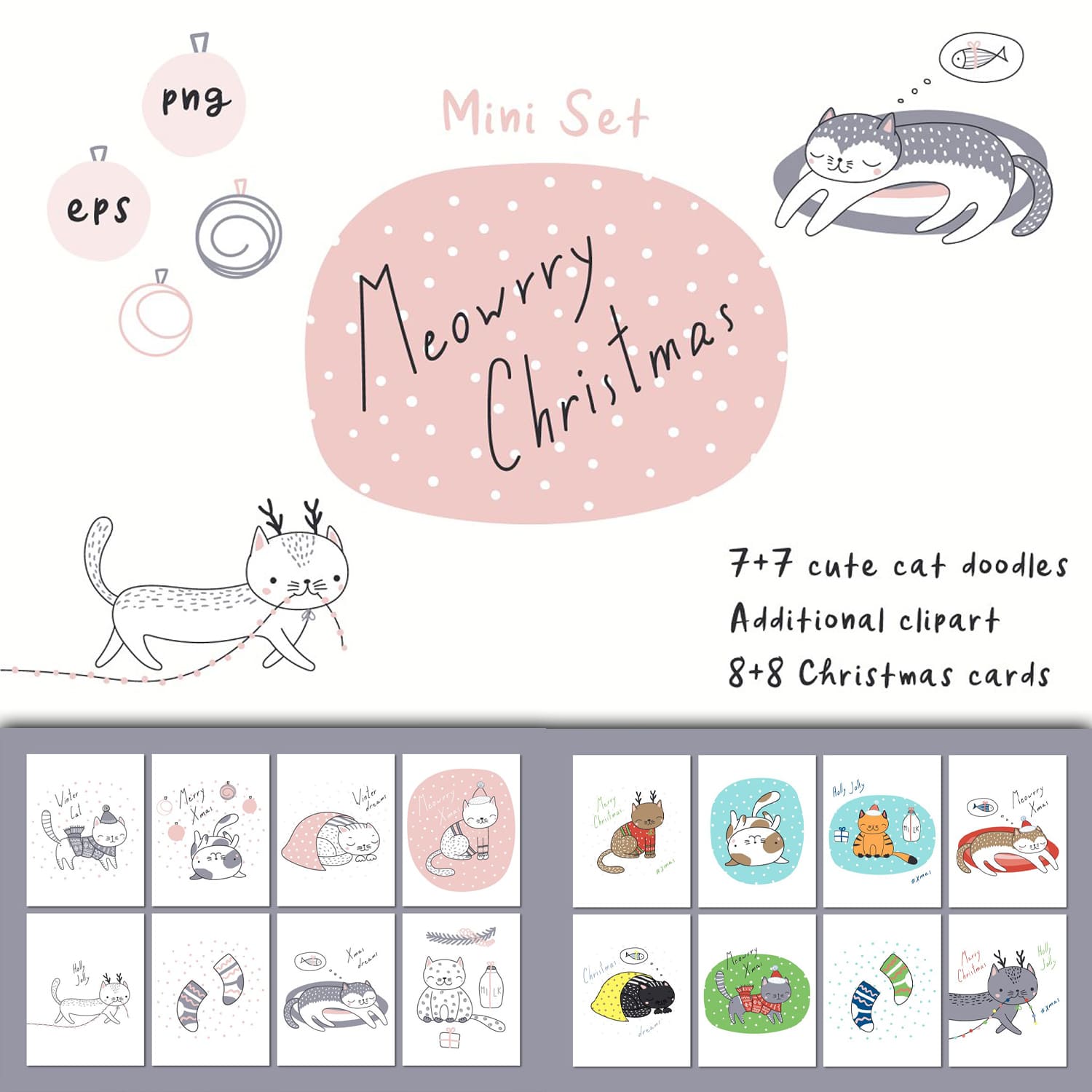 Meowrry Christmas Vector Graphics cover.