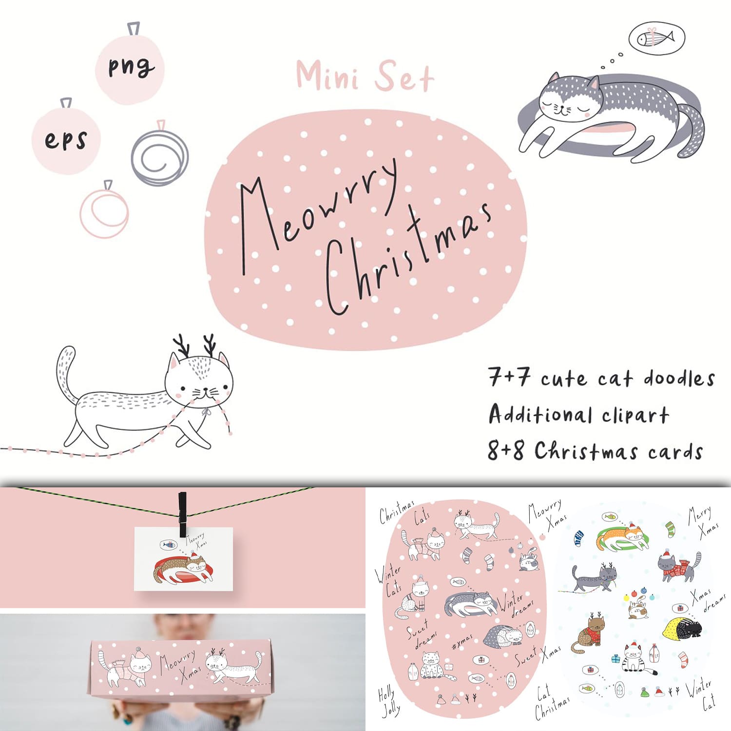 Meowrry Christmas Vector Graphics.