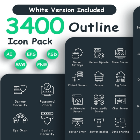 3400 outline icon pack - main image preview.