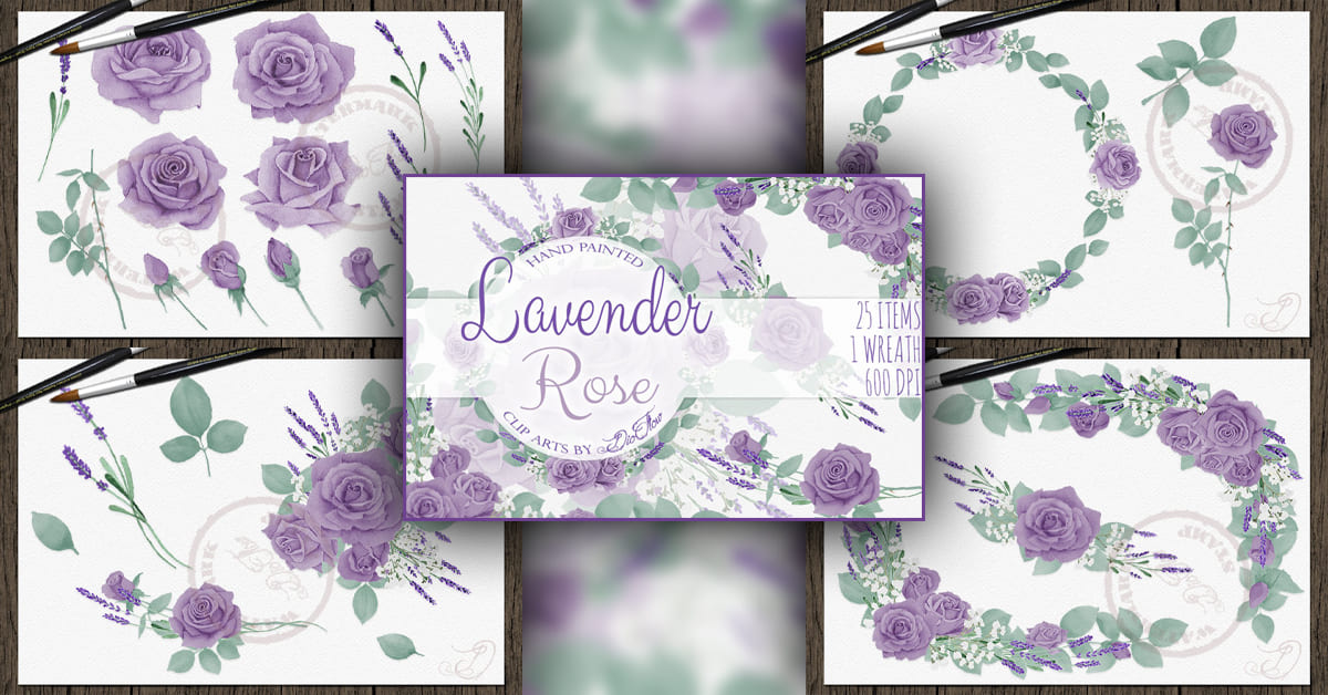 Lavender Rose Illustration – MasterBundles