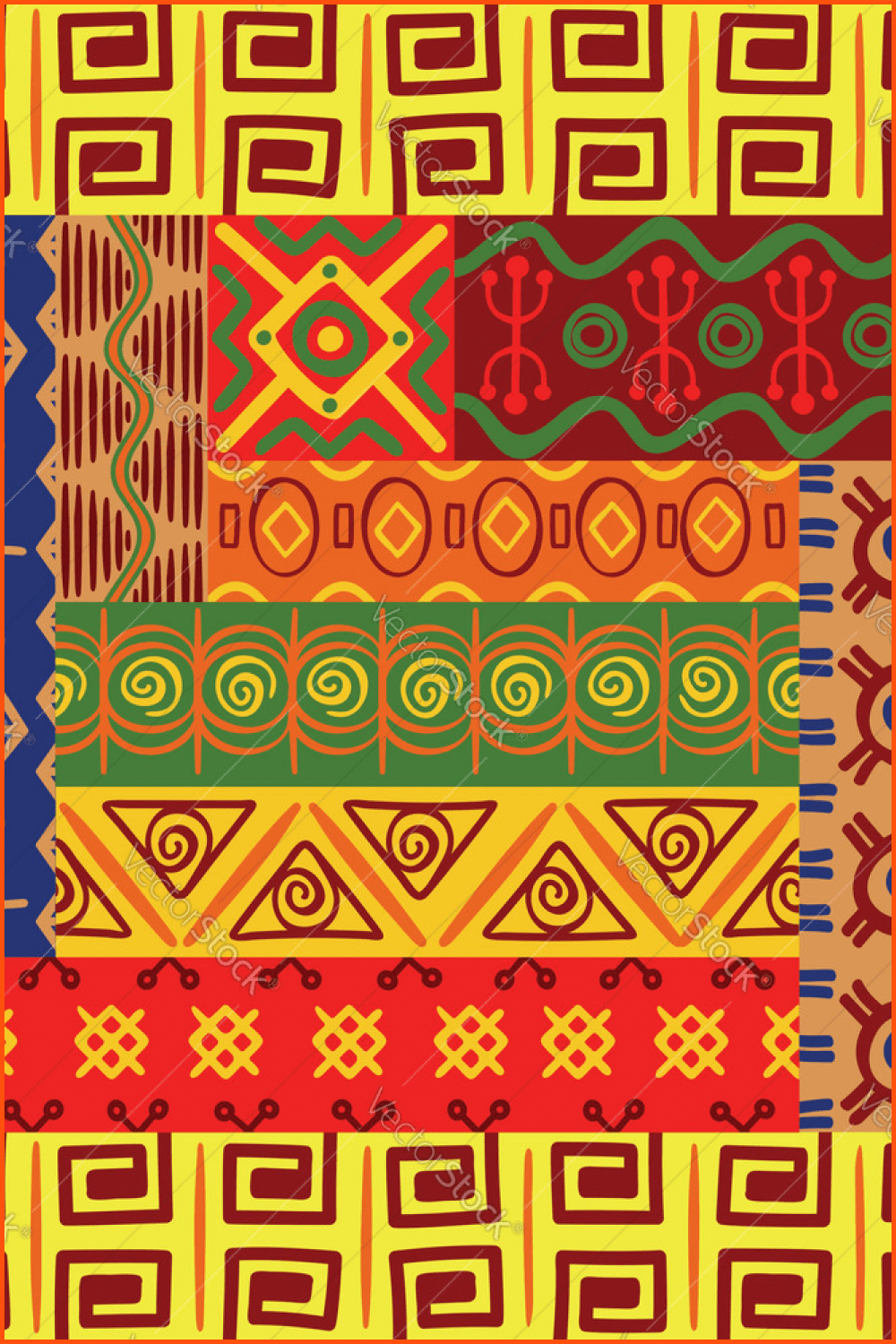 Ethnic Bright Abstract Pattern.