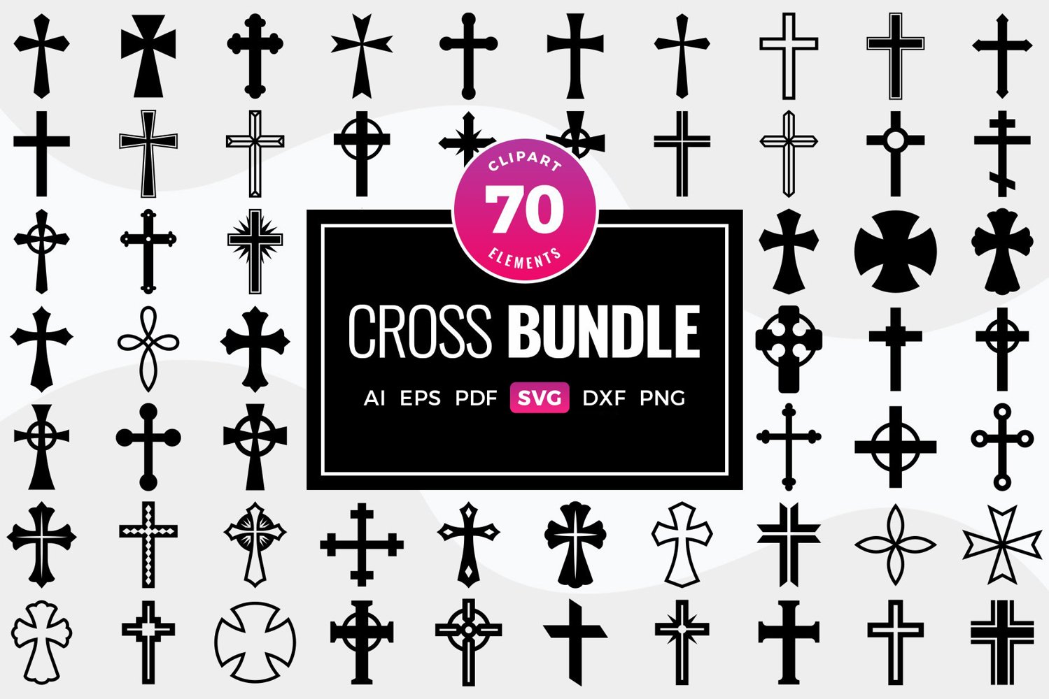 Cover image of Cross SVG Bundle Christian Designs.