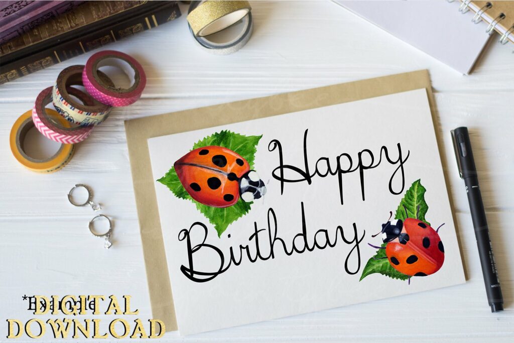 Ladybug Watercolor Clipart SVG - MasterBundles