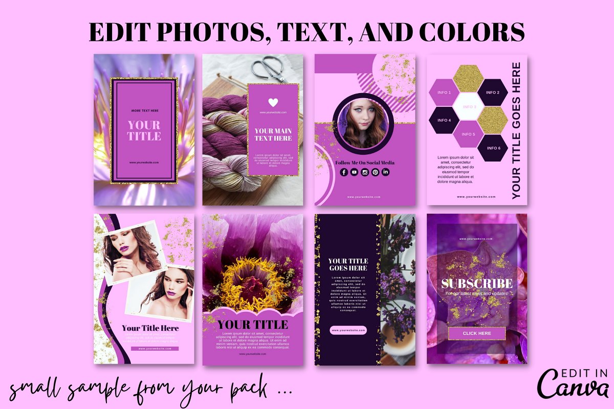 Edit photos, colors and text.
