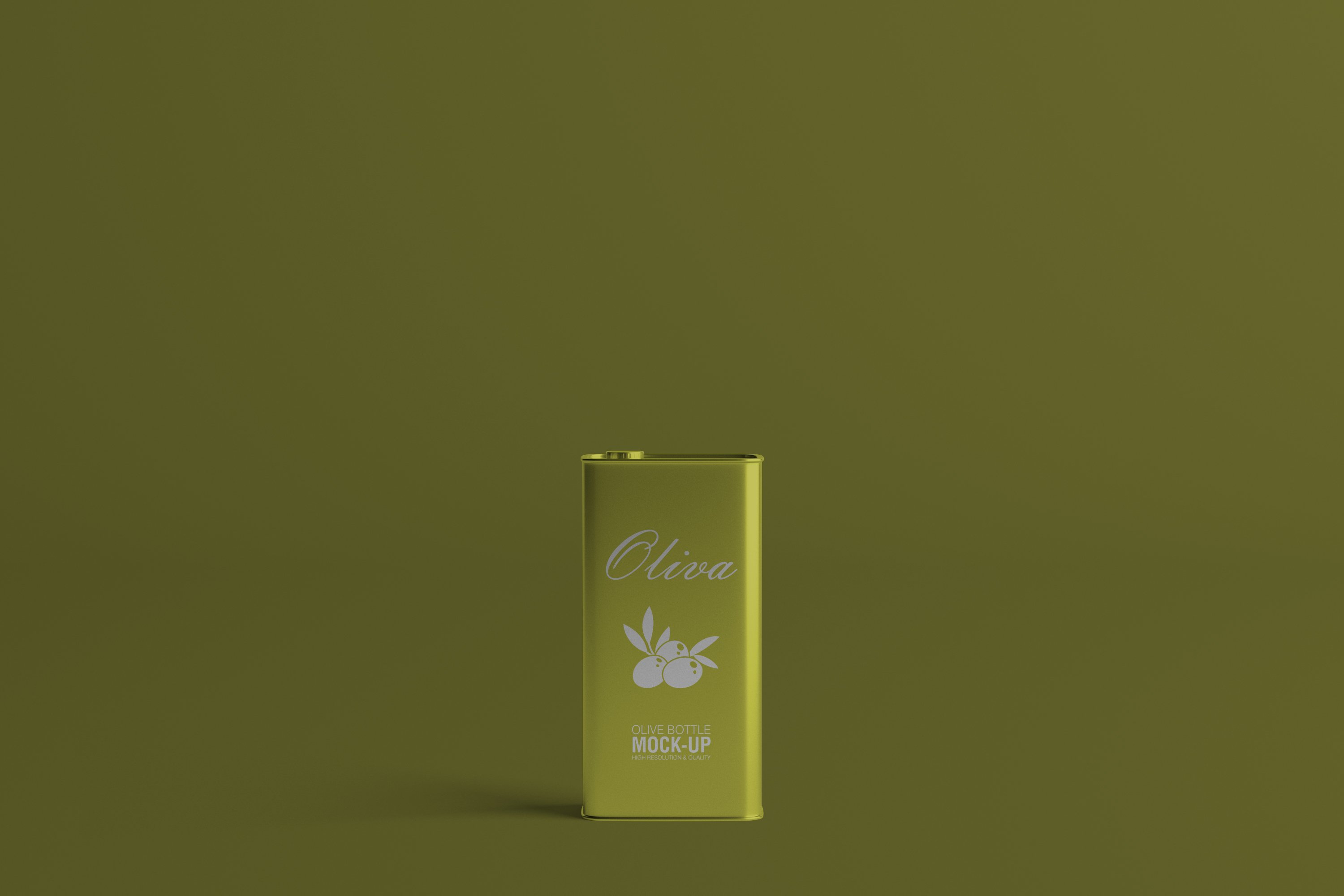 Gradient olive jar with olive logo.