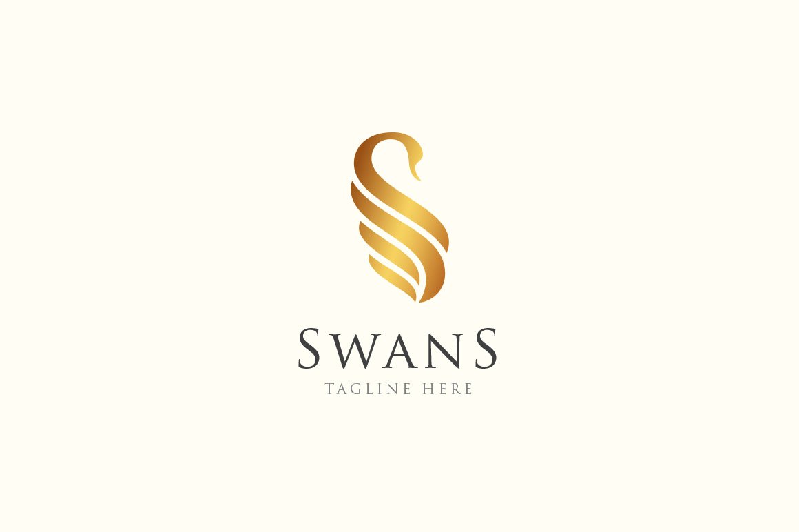 Royal gold swan logo.
