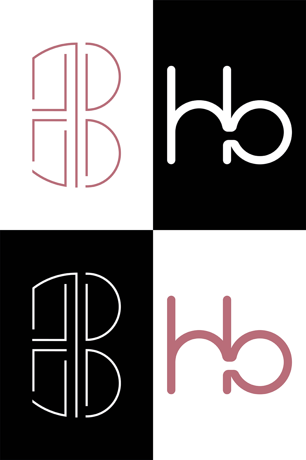 Pair of Letters HB logo pinterest image.