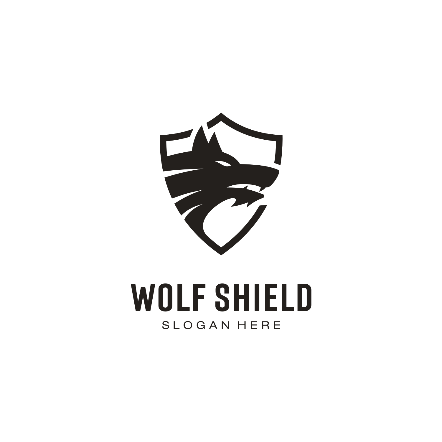 Wolf Head and Shield Logo Vector Design cover image.