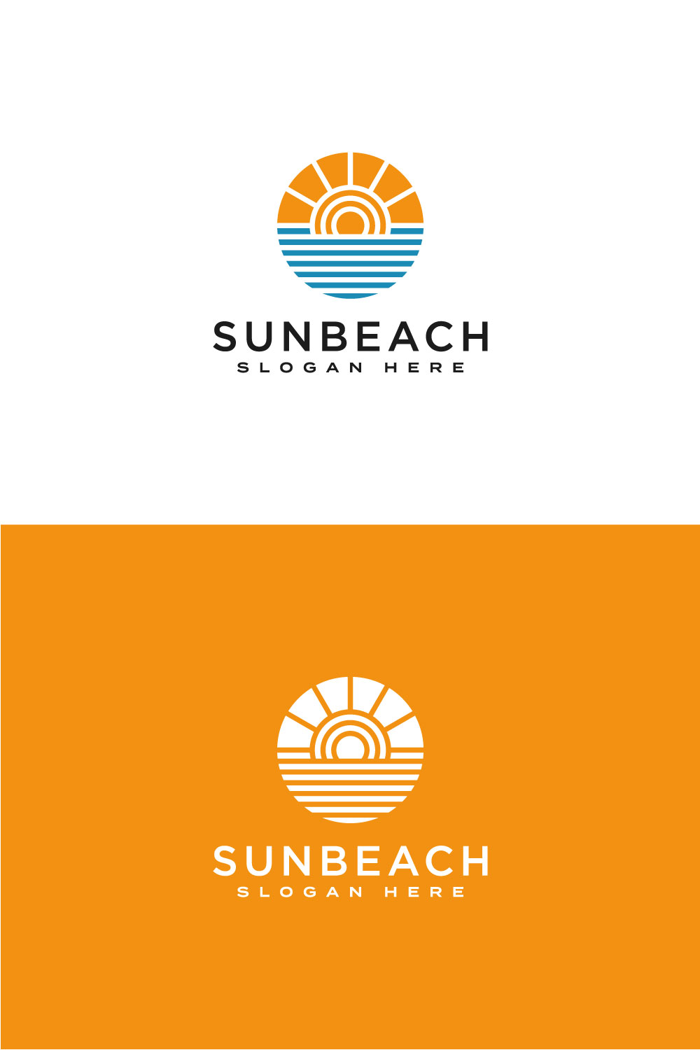 Sun Beach Logo Design Vector pinterest.