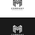 set of initials letter M abstract logo vector design - MasterBundles