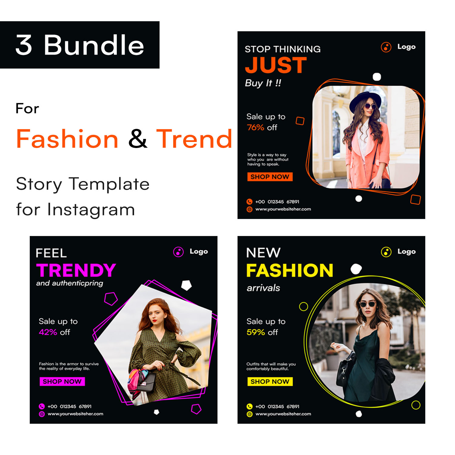 Fashion And Trend Social Media Post Design Templates.