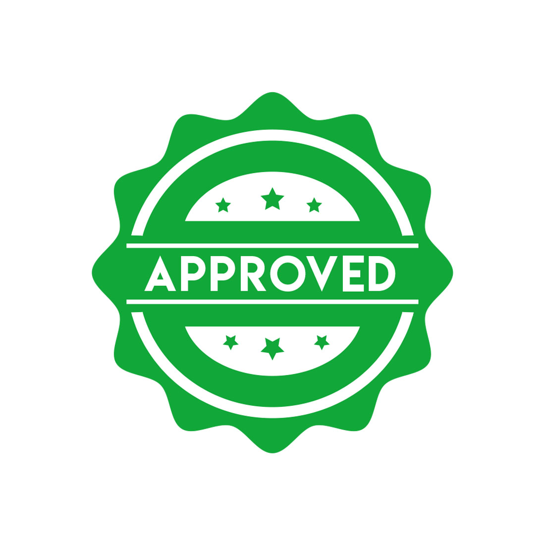 Pack Of 6 Approved Stamp Logos Green Approved Example.