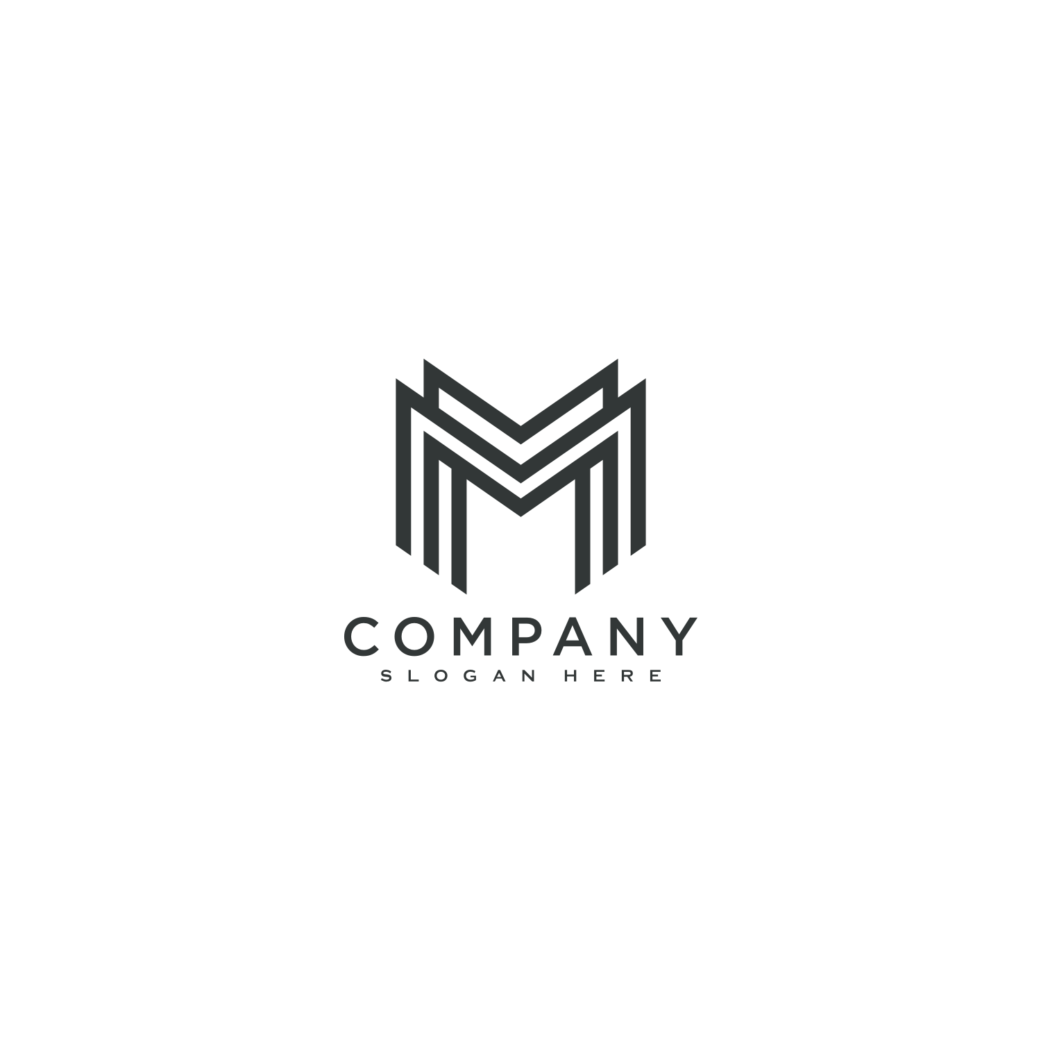 Abstract initial letter m or mm logo in black Vector Image