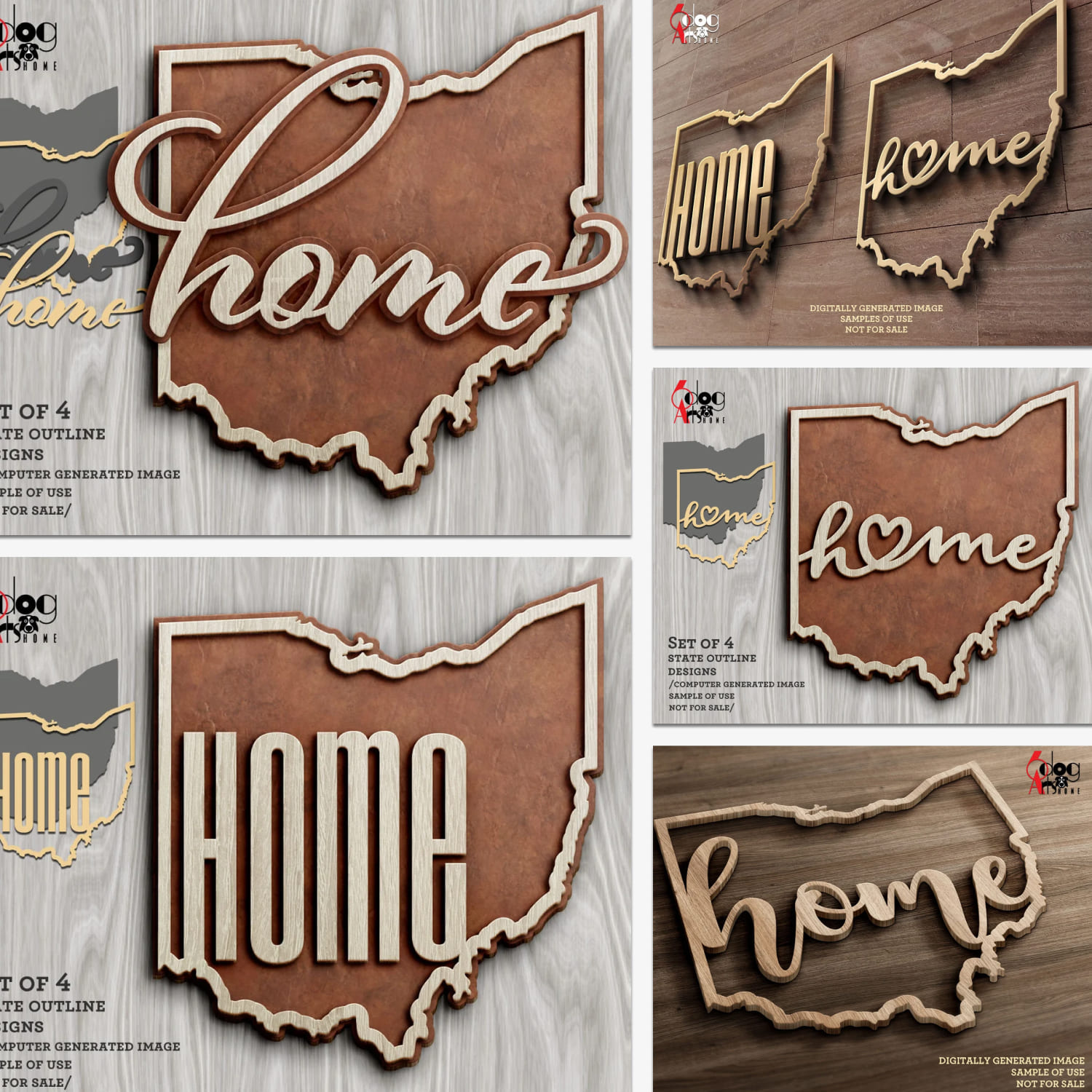 4 Ohio State Outline Home Wall Decor Layered cover.