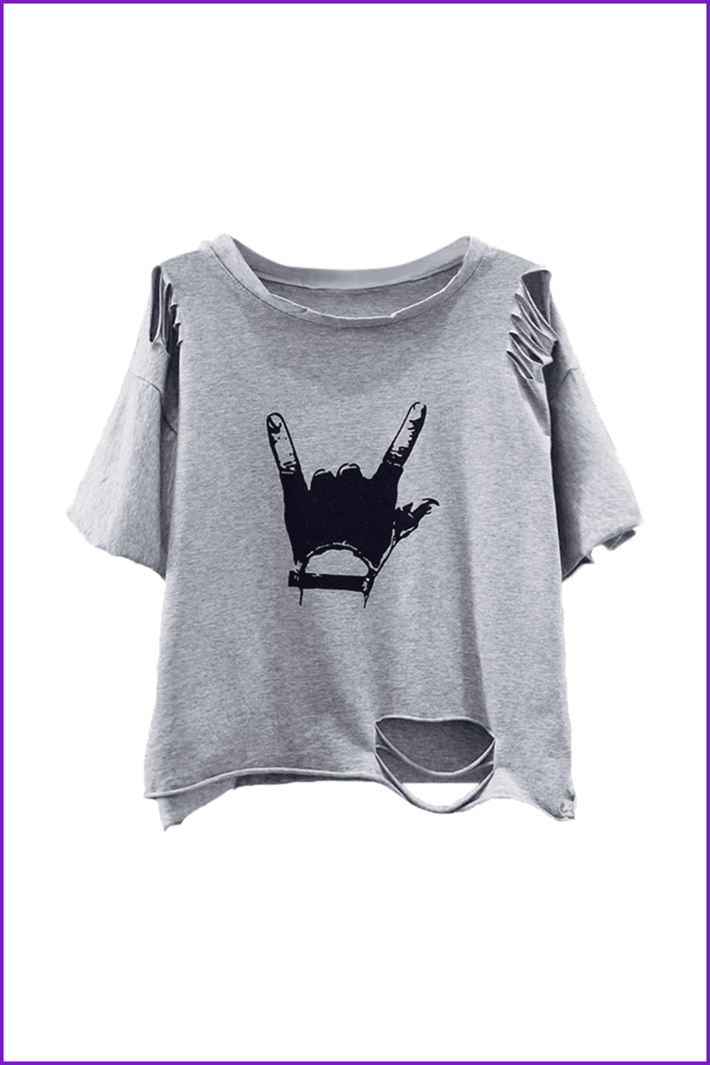 SweatyRocks Women’s Short Sleeve T Shirt Graphic Print Distressed Crop Top.