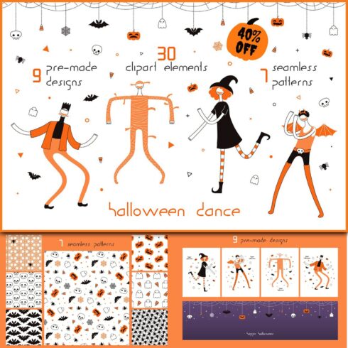 Halloween Dance Vector Graphics.