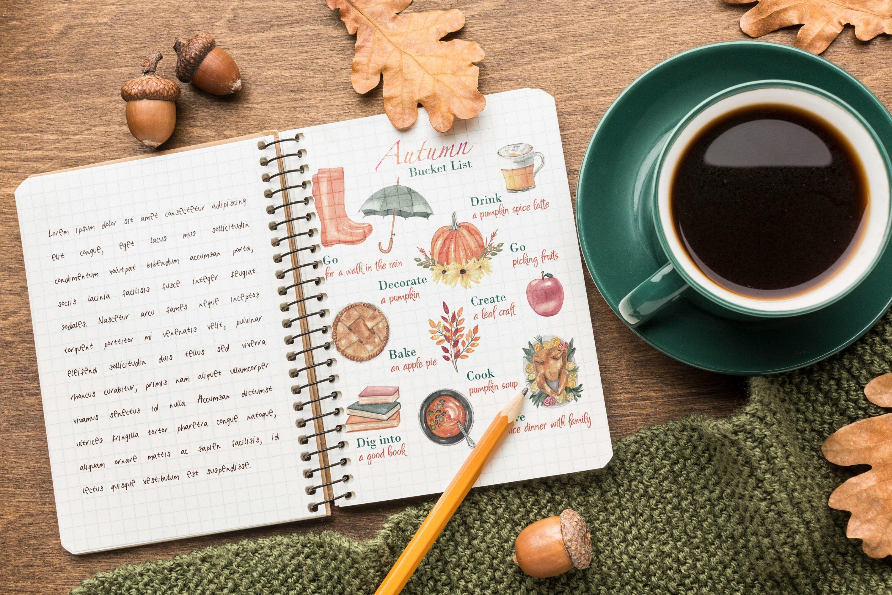 Notebook for the most delicious autumn dishes.