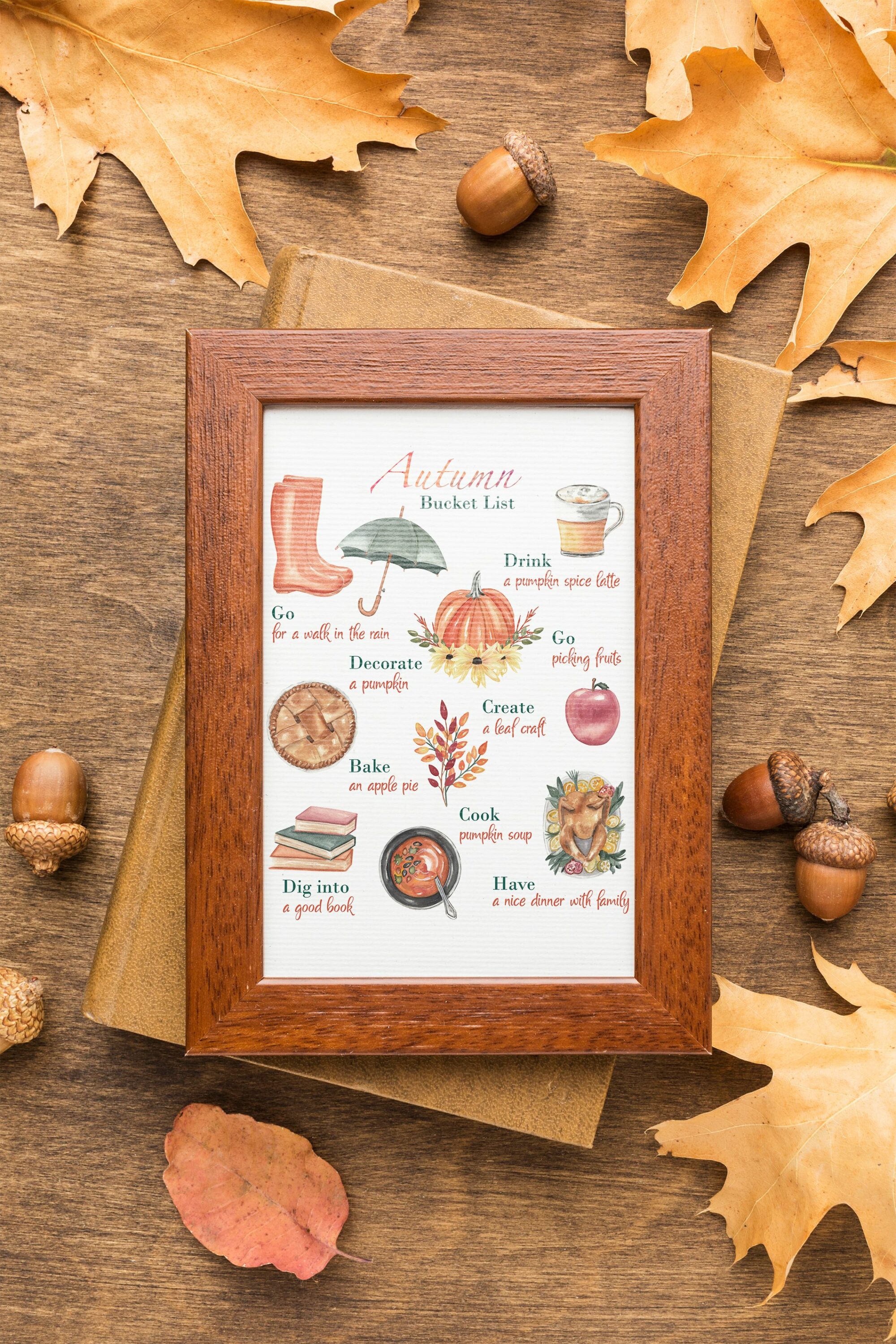 Wooden frame for your fall poster.