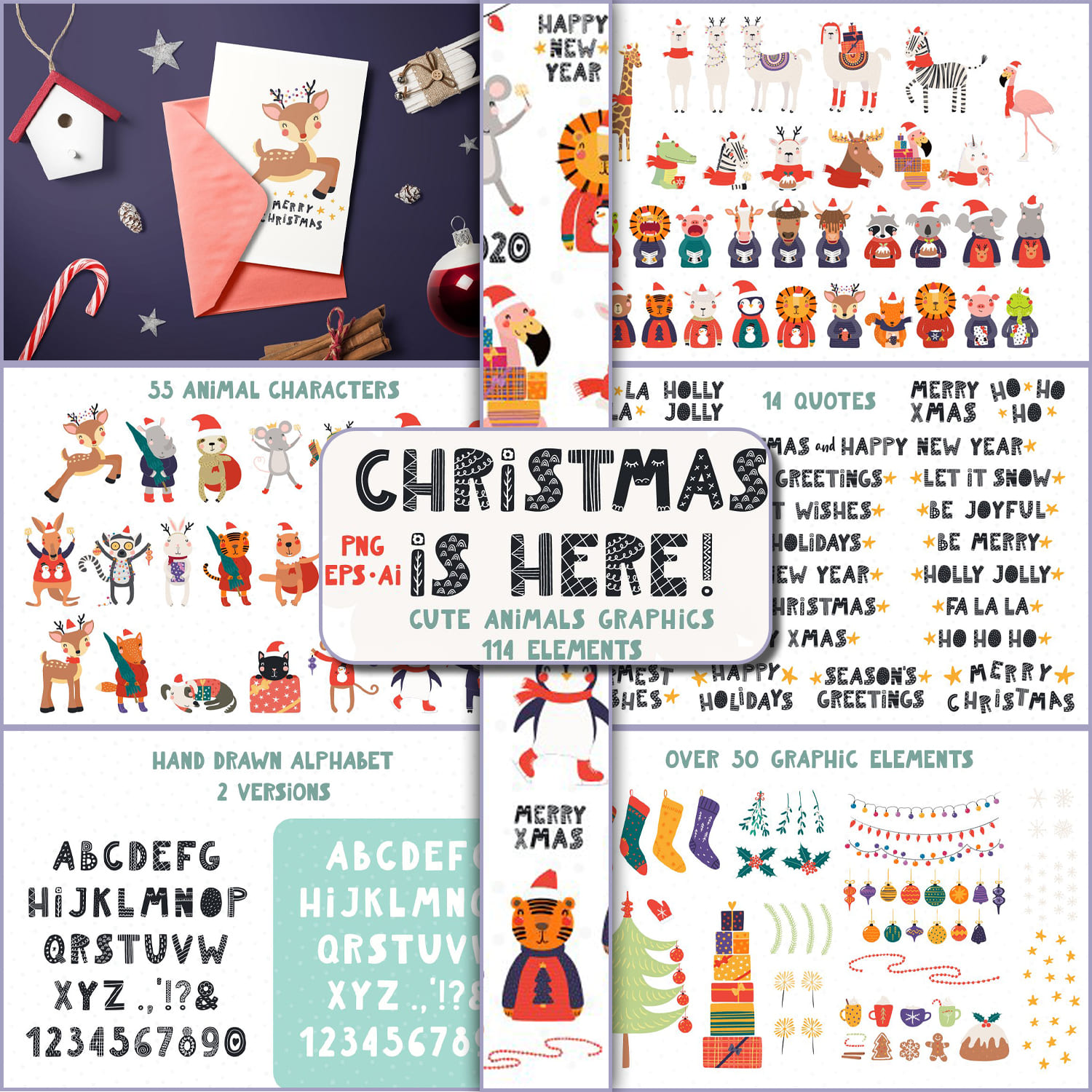 Christmas Is Here, Cute Graphics cover.