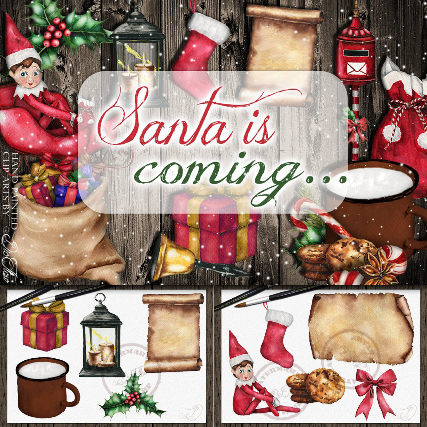 Santa Is Coming Illustration cover.