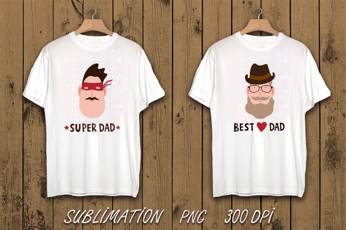 Two t-shirts with super hero dad.