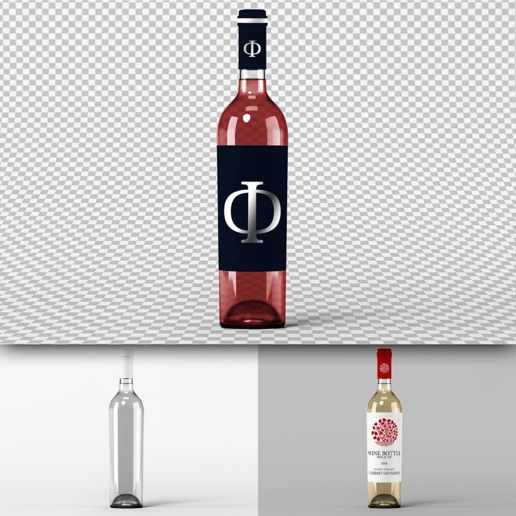 7+ Wine Bottle Mockup Designs for 2023 MasterBundles