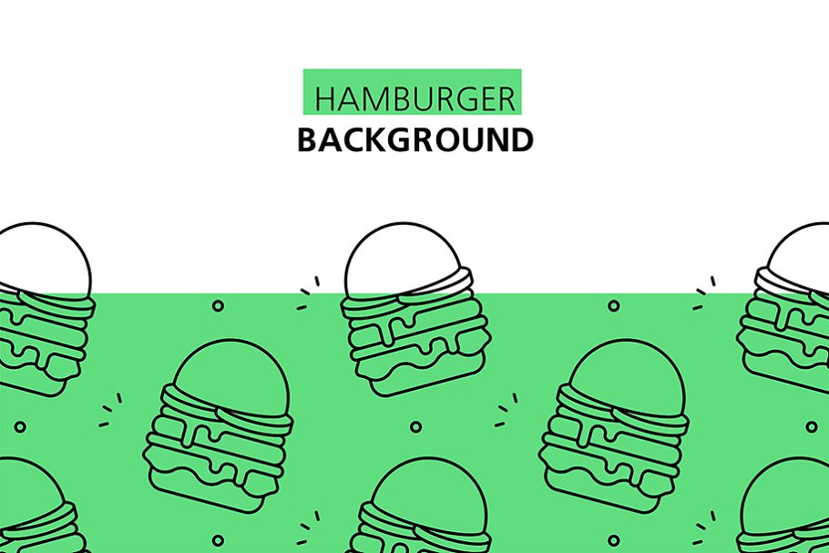Hamburger background in green color.