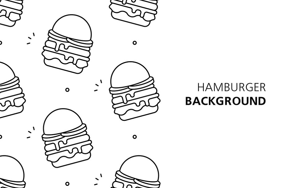 Outlined hamburger background.