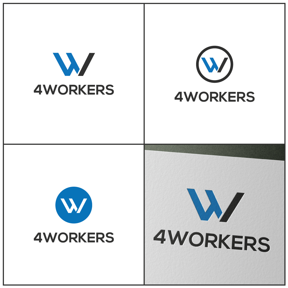 4 W Letter Logo Design previews.