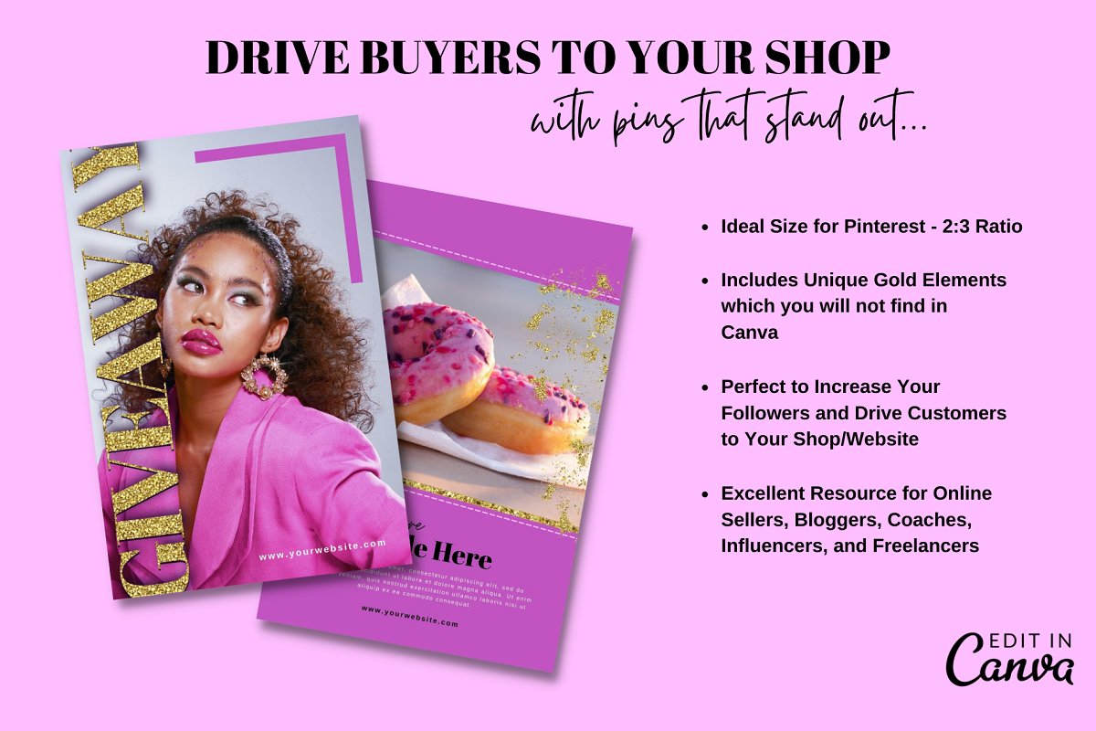 Drive buyers to your shop with these pins.