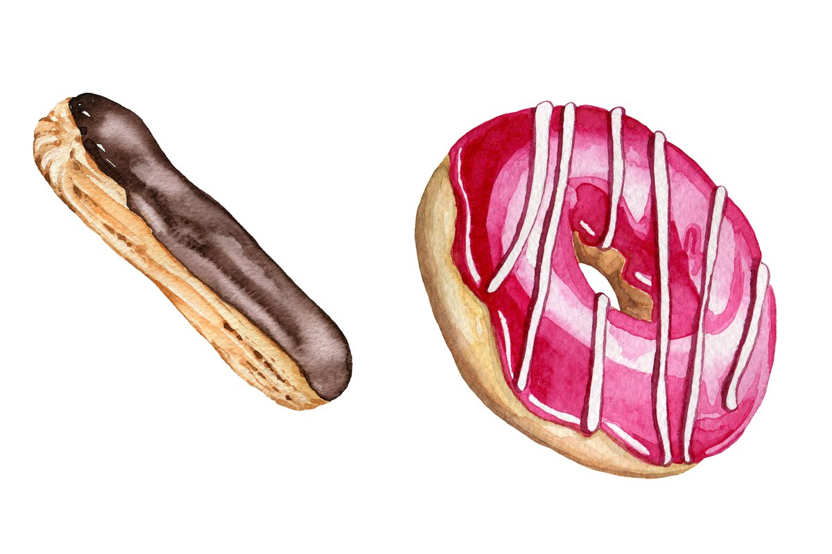 Eclair & donut images.