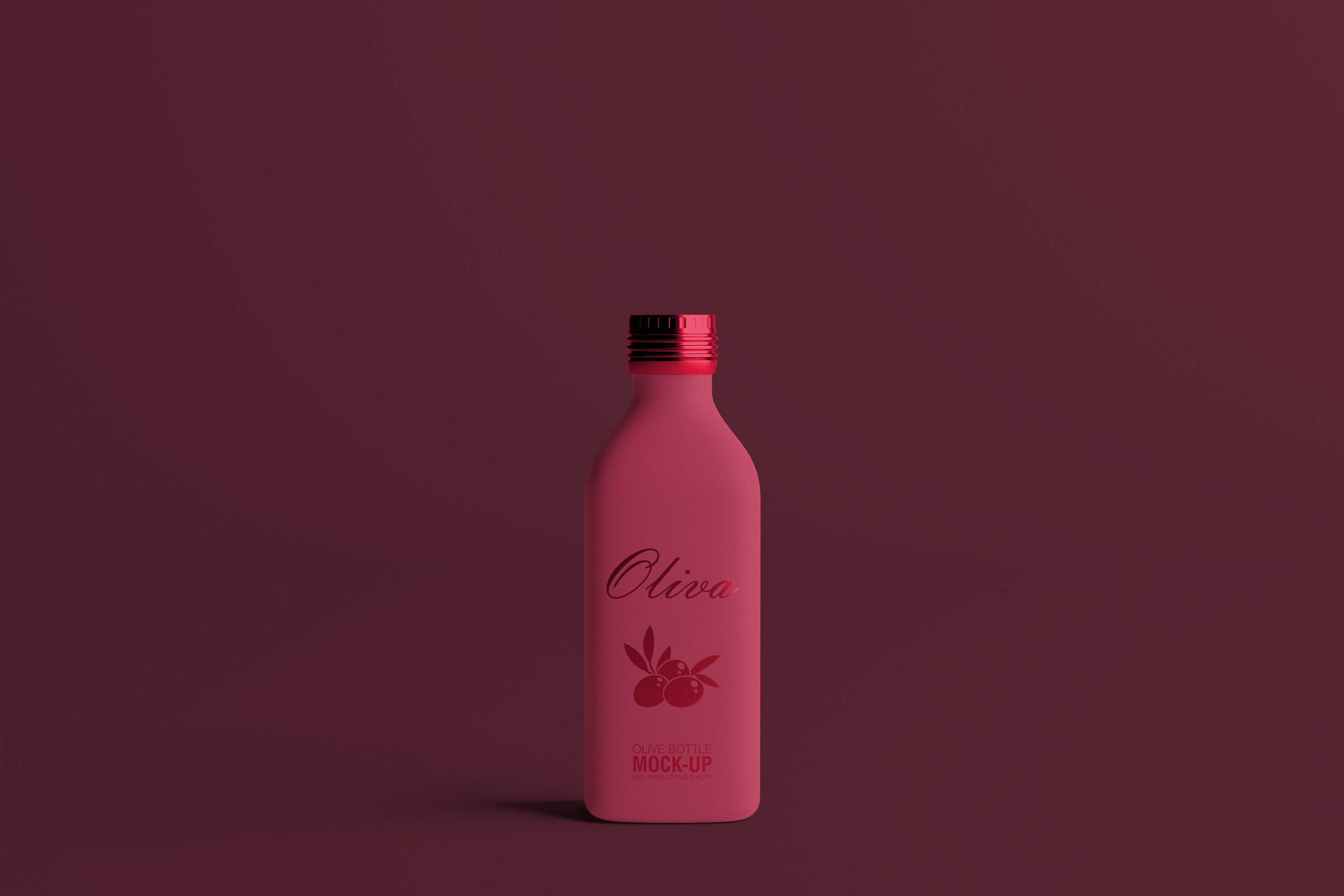 Classic matte pink bottle with glance pink olive logo.
