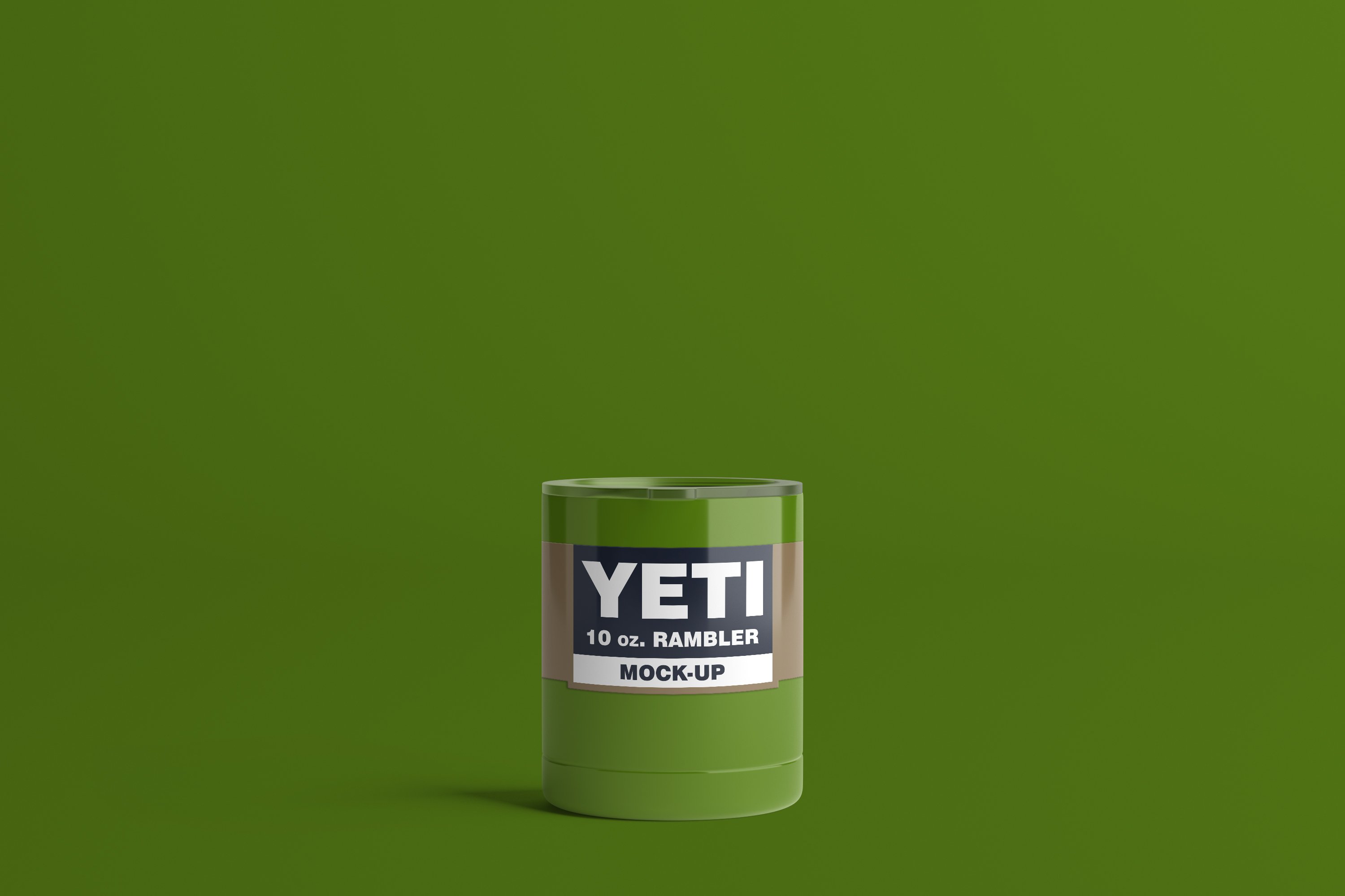 Small glance green yeti cup.