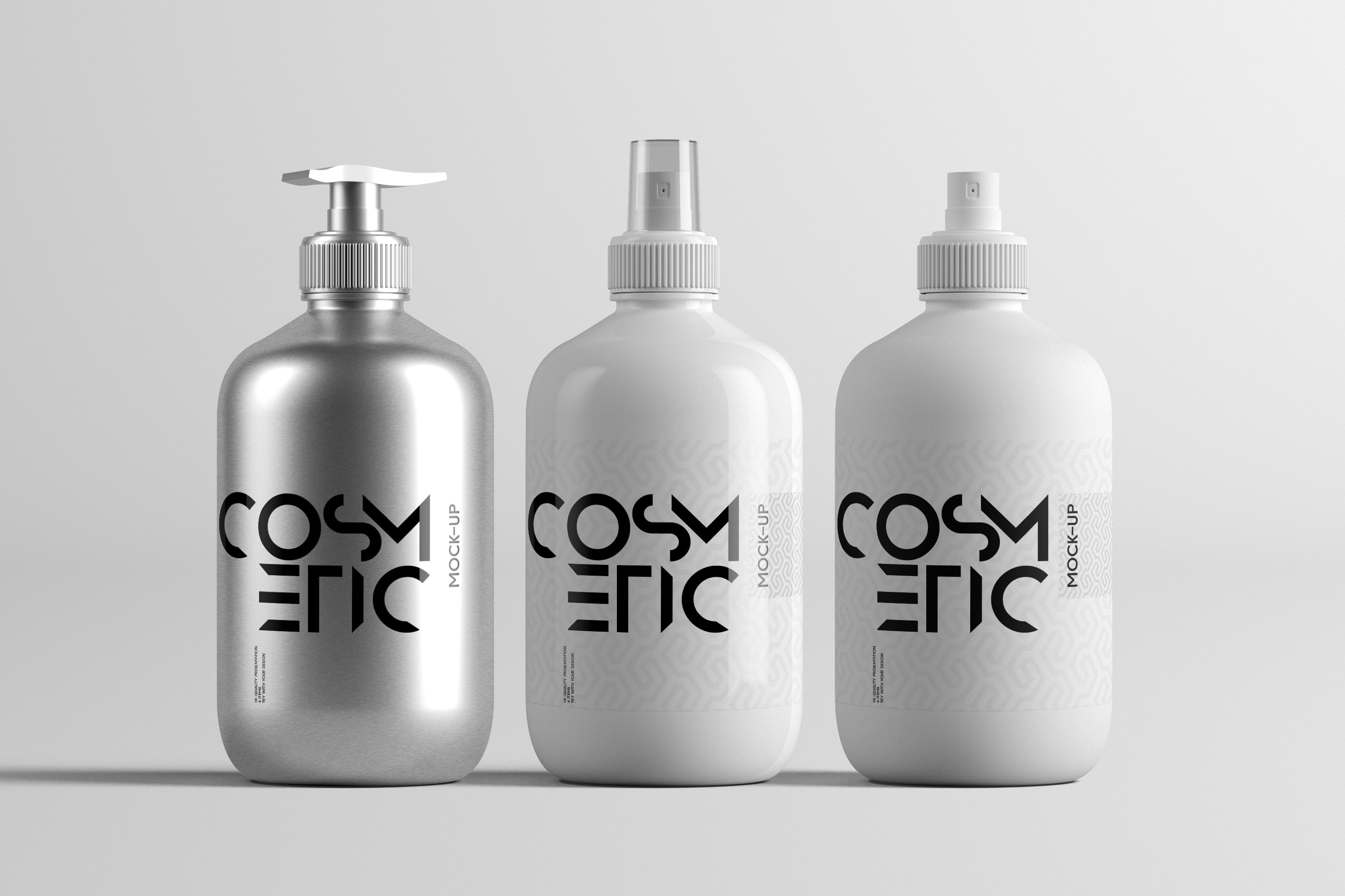 Light bottles with creative black font.
