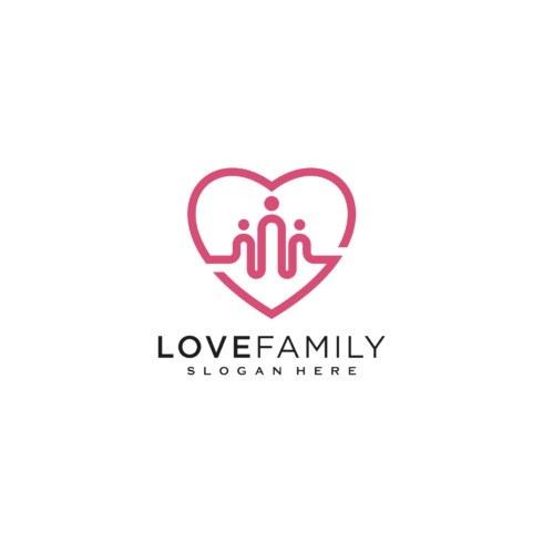 Love Family Logo Vector Design Line Style cover image.