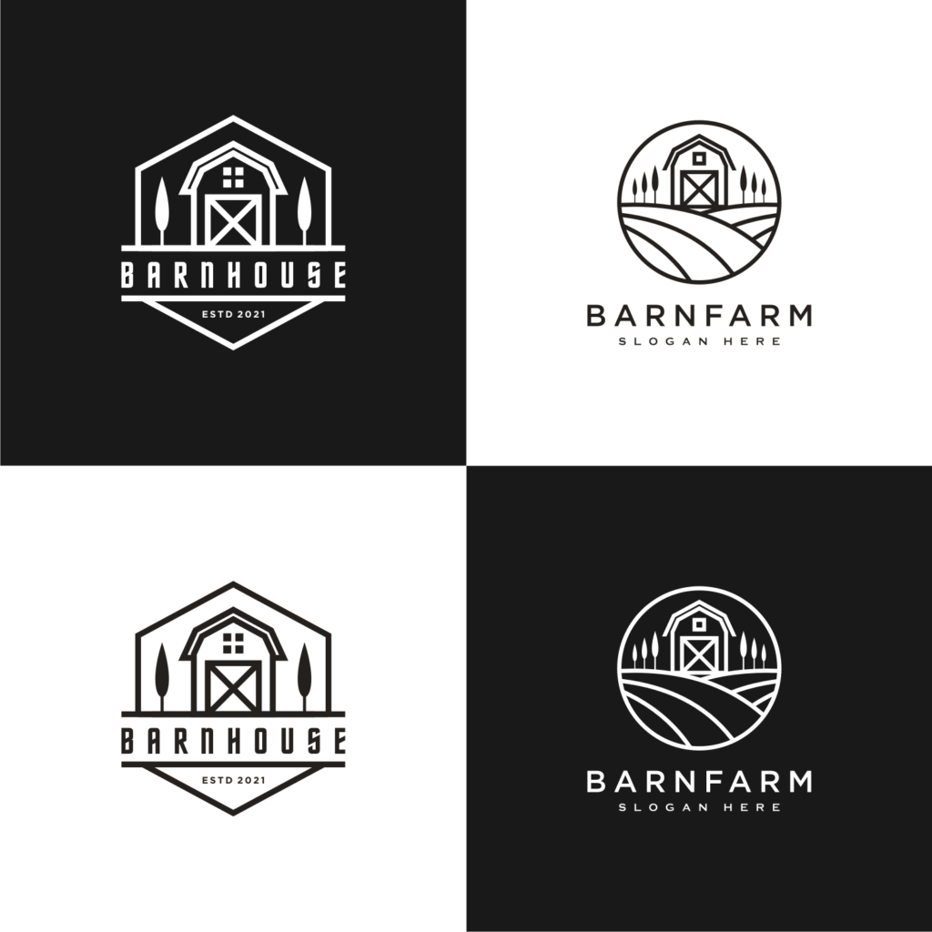 set of home farm logo vector design - MasterBundles