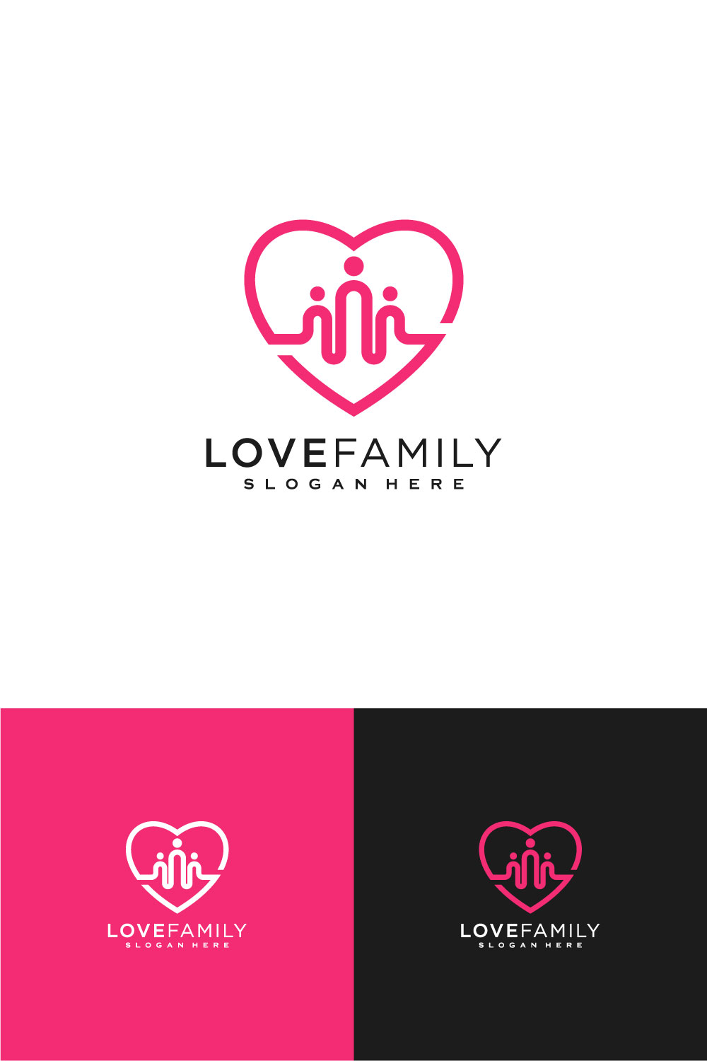 Love Family Logo Vector Design Line Style pinterest.