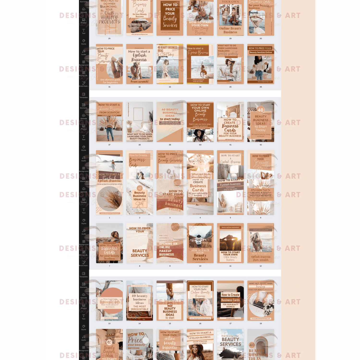50 Boho Pinterest Templates created by Designs & Art by Rae.