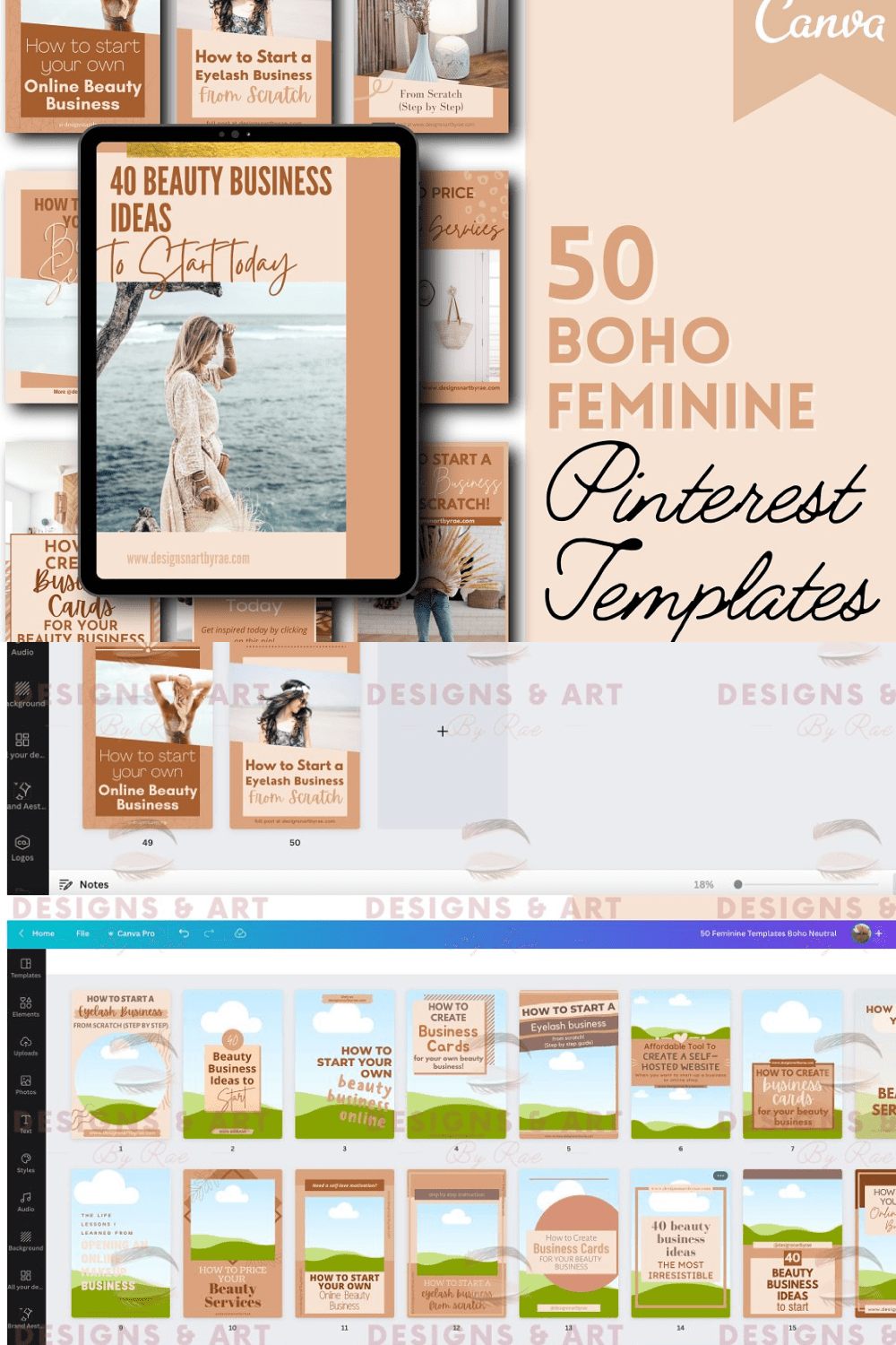 50 boho pinterest templates - pinterest image preview.