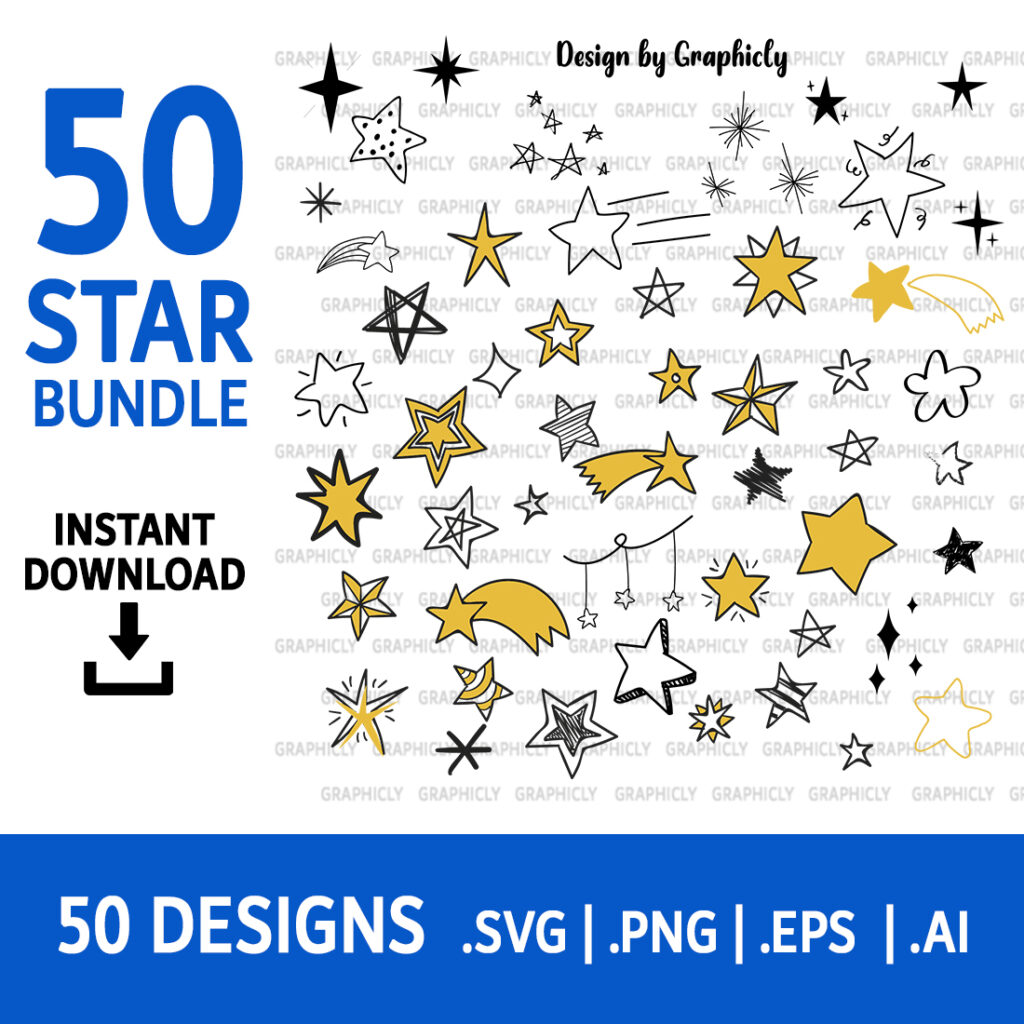 50 Star Clipart Instant Download SVG PNG EPS AI - MasterBundles