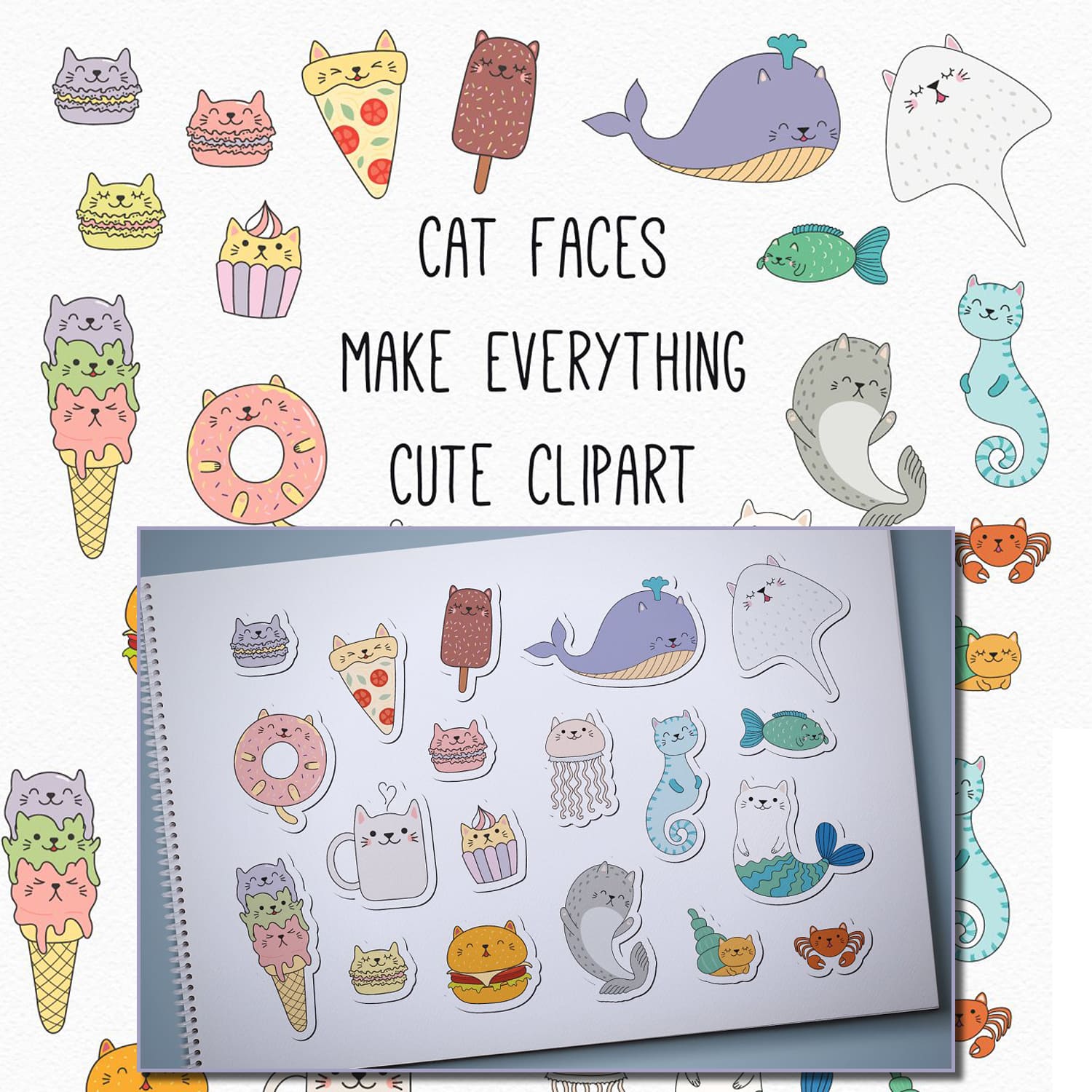 Cat Faces Make Everything Cute Art cover.